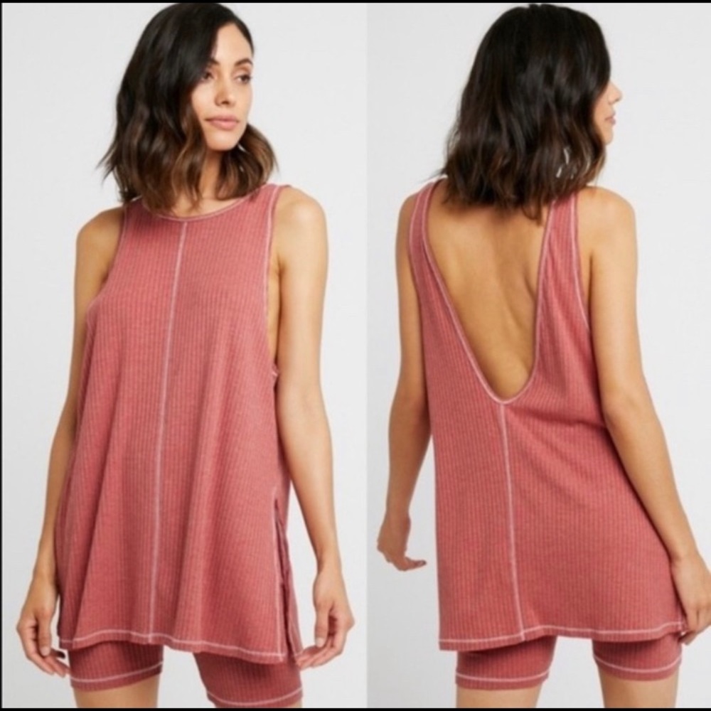 FREE PEOPLE Tank and Bike Shorts Lounge Set NWT L